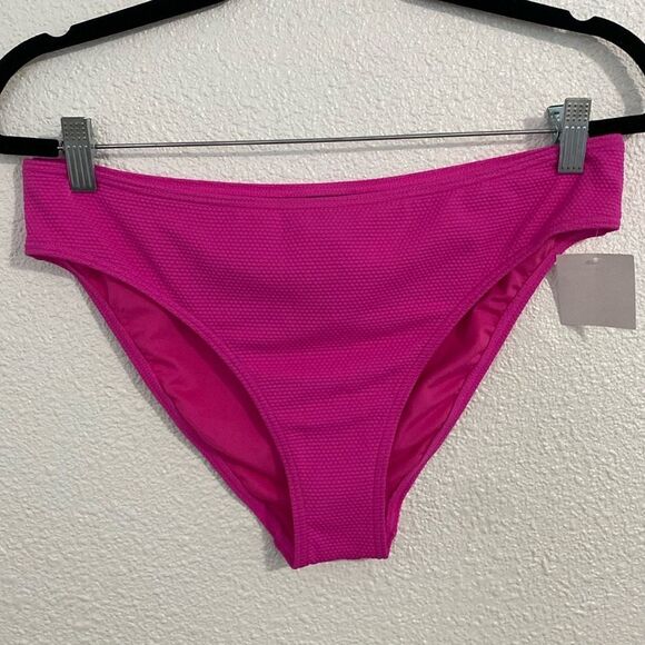 NWT-Kate Spade- hot pink textured full coverage bottoms- Size Large - Picture 1 of 7
